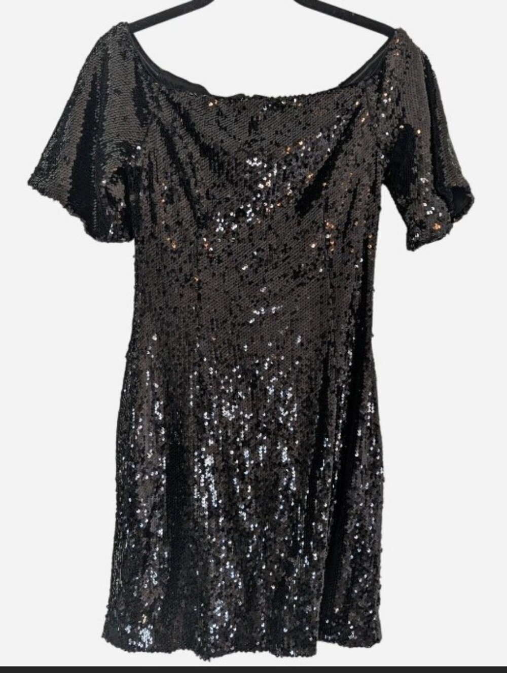 DO+BE Black Off-Shoulder Sequin Mini Dress